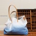 TOTE BAG...Blue (with leather strap)....large size