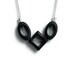CHRISTMAS SALE 20% off Black Geometric Necklace Modern Jewelry Diamond shape Oval Beads Beadwork Necklace