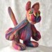 Funky Cat variegated, soft, wool - OOAK Collectible - gift idea