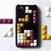 Tetris Cell phone hard case cover with pyramid stud retro game 8 bit inspired Iphone 4 case in pink yellow white and black