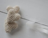 Set of 3  Crochet Hearts MINI in Ecru