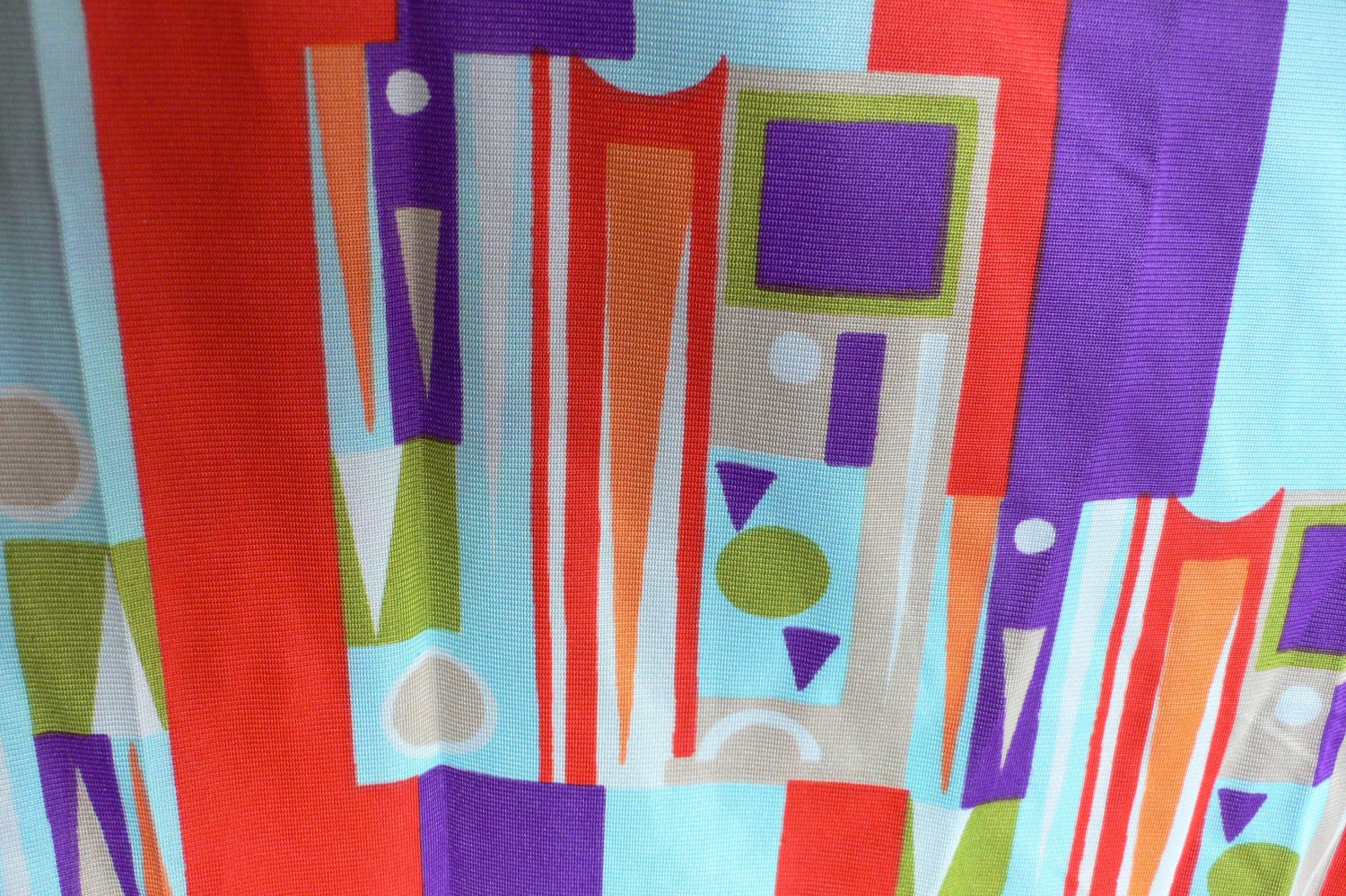 1960s 4 yards fabric mod op art orange purple bold graphic from Diz Has Neat stuff