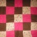 sale - Pink and brown Butterflies, flowers and lace Baby Girl quilt blanket