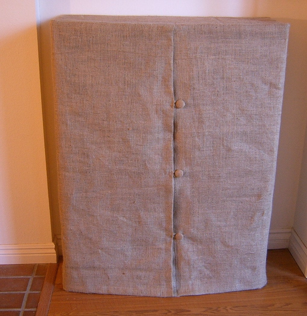 Burlap Slipcover For Bookcase, Wire Rack or Shelving