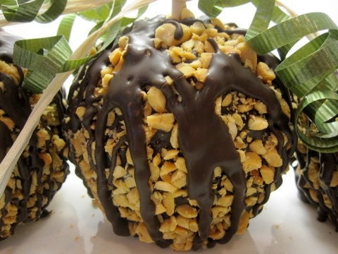 Chopped Peanut Chocolate Covered Gourmet Apple