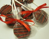 Father's Day Gift - 24 Chocolate Covered Oreo Pops - Wedding, Party, Event Favors - Red & Black
