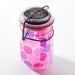 vintage atlas & ball mason jars .. handmade solar lights : pint size decoupage - set of four gumball pink and purple bubble gum polka dots