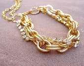 Yellow Gold Necklace Chain Necklace Fashion Jewelry Crystal Jewellery Multistrand Unique Trendy Chunky N-24