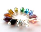 Bridesmaid Necklace Birthstone Necklace Crystal Necklace Bridal Jewelry Wedding Jewellery Color Option Sterling Silver Teardrop