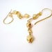 Gold Earrings Nugget Earrings Unique Handcrafted Jewelry Vermeil Dangle Linear Simple Everyday Elegant ER-TBM