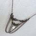 Turquoise Necklace Brass Necklace Criss Cross Chain Jewelry White Gemstone Jewellery Pendant Unique Renaissance Victorian Scroll Loop N-60