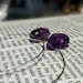 Amethyst Earrings - Sterling Silver Hoops - February Birthstone