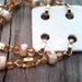 Cream Bracelet - Fleur de Lis Charm - Gold Bracelet - Double Strand Jewellery - Square - Modern - Avant Garde Funky B-66