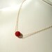 Red Necklace Pave Swarovski Crystal Necklace Yellow Gold Jewelry Holiday Jewellery Chain Unique Gifts Glam N-119