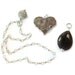 Charm Necklace Silver Necklace Druzy Pendant Gemstone Jewellery Changeable Slider Enhancer Drusy Heart Swarovski Crystal Chain N-204