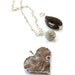 Charm Necklace Silver Necklace Druzy Pendant Gemstone Jewellery Changeable Slider Enhancer Drusy Heart Swarovski Crystal Chain N-204