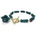 Forest Green Bracelet Turquoise Gemstone Jewellery Yellow Gold Jewelry Cluster Charm Fashion Wire Wrapped Trend B-208