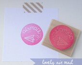 Hand Carved Air Mail Rubber Stamp