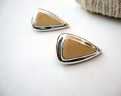 Vintage Enamel Earrings: Butterscotch Drops vintage silver tone enamel tear drop earrings