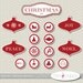 Christmas Digital Scrapbook Paper Pack and Clip Art- Rexford Red&Tan -- INSTANT DOWNLOAD