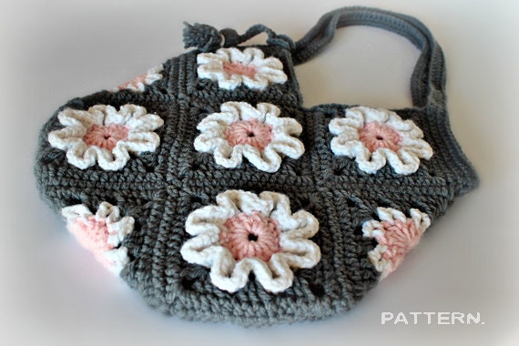 Crochet Pattern Crochet 3D Flower Purse