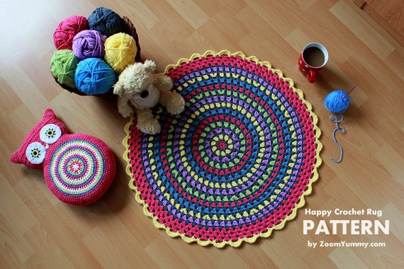 Crochet Pattern Happy Crochet Rug
