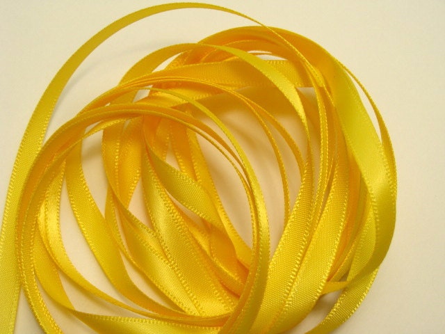 10 yds 1/4" Satin Ribbon - Daffodil