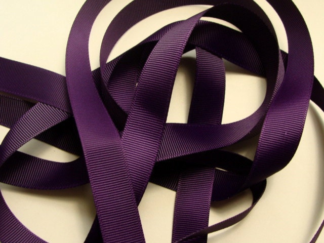 5 yds  5/8" Grosgrain Ribbon - Plum