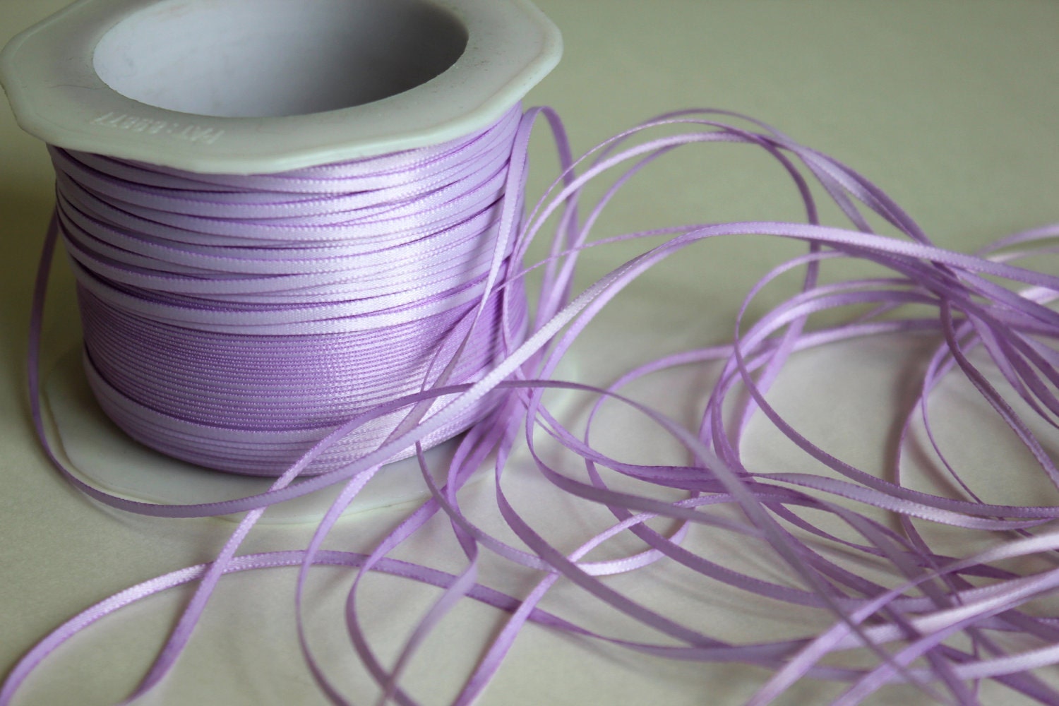 10 yds of 1/16" Double-Faced Satin Ribbon in Lavender
