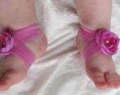 Baby Sandals, Baby Shoes Barefoot Blossom(TM) - Fuchsia Fairy Feet