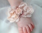 Headband Set-Baby Shoes, Baby Sandals, Barefoot Blossom (TM), Vintage Pink Shabby Bow