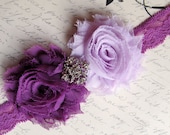 Shabby Chic Baby Flower Headband - Raspberry Sorbet