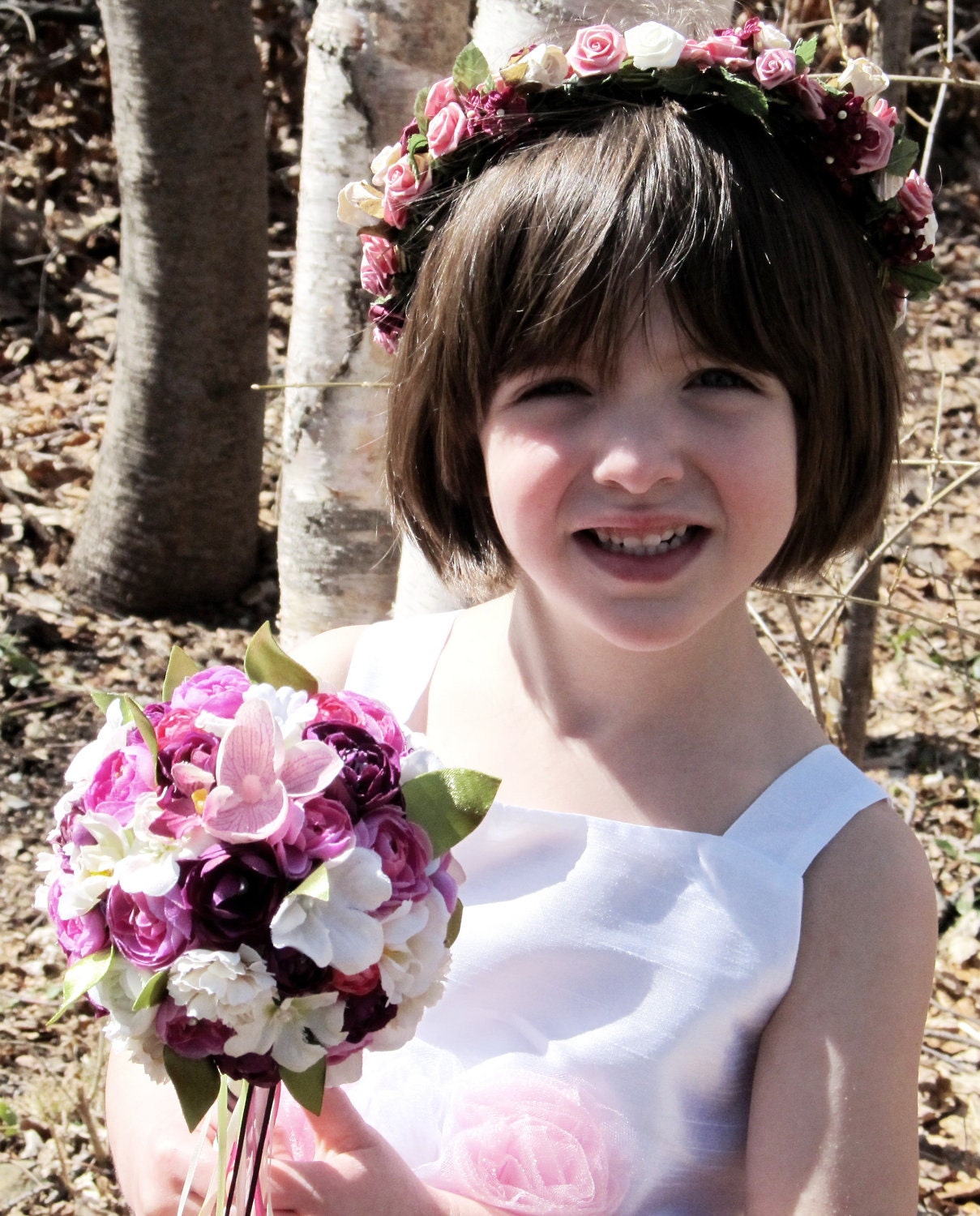 Flower Girl Bouquet - Flower Girl Wand - Custom Colors to Match Your Wedding