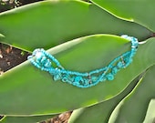 Beach Wedding Triple Twisted Turquoise Beaded Statement Necklace
