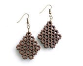 eco friendly chandelier earrings - Bamboo 8 Sided Star Earrings.  natural bamboo,  geometric wood jewelry. spring fashion