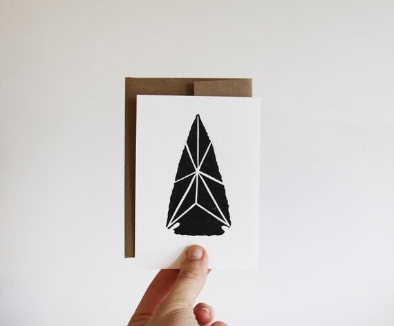 Arrowhead stationery set in BLACK, pack of 5