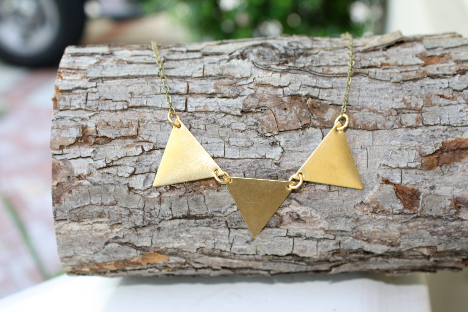 Triple Triangle Statement Necklace