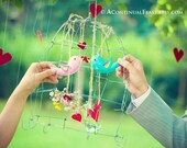 Love Birds Wedding hanging or Home Decor,set of 2