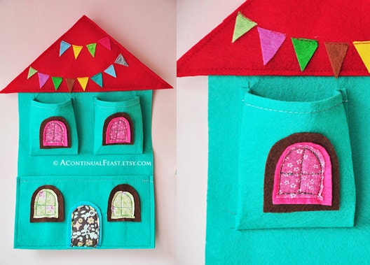 Circus House Wall Pocket,Felt and Fabric,wall hanging & Room Decoration
