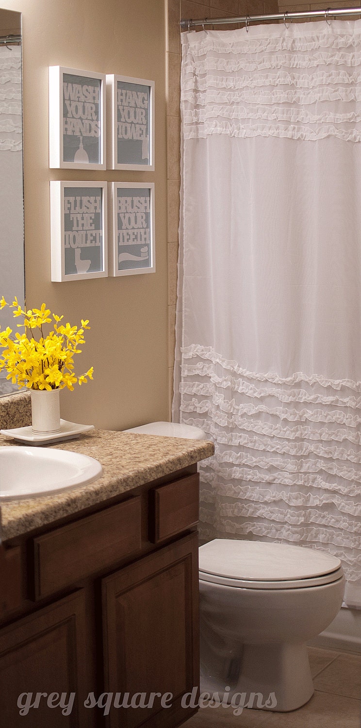 Four Custom Bathroom Prints 8x10 Printable Art