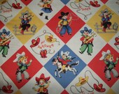 Yippie Retro looking Cowboy and Cowgirl Print vintage colors From Michael Miller Fabrics 1 yard Licensed Print