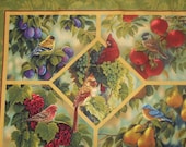 Wild Bird Panel Springs creative fabrics multi colored wild Flowers, fruits, and birds Summer Collection 1 panel