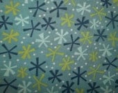 New Ten Little Things By Moda  multi colored jacks or stars on blue grey back ground goes with Cars, Trucks 1 yard cotton quilt fabric