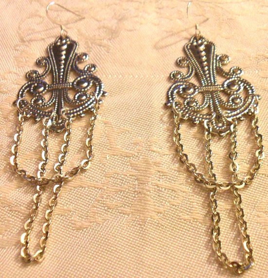 Palacia Double Chain Drape Earrings