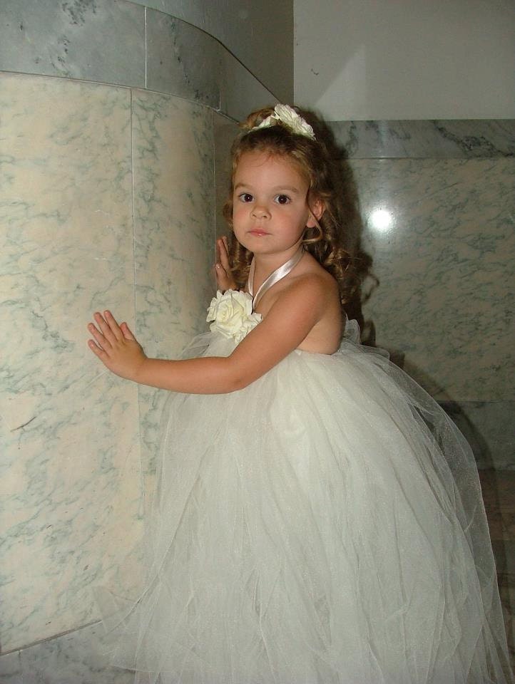 The Evelyn...Stunning Ivory Dress with Ivory Roses and Champagne Accents......