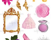 Pink Girly Princess Clip Art Graphic Design Pattern for your art projects