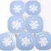 Vintage Cameoware by Harker Pottery Blue & white flower scalloped edge dessert plates Set of 6