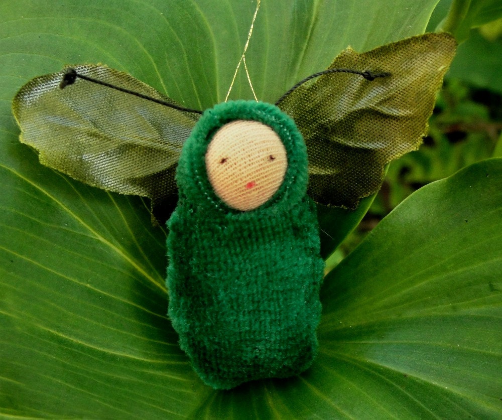 Forest green fairy baby ornament