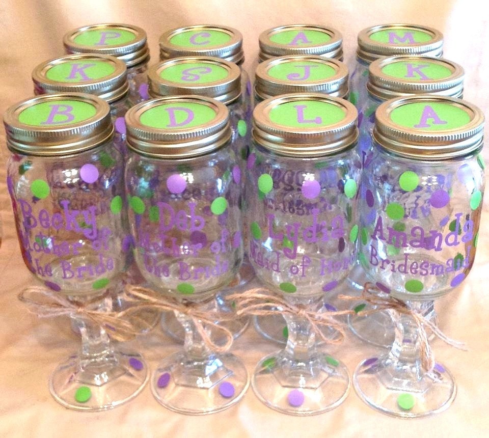 Personalized Bridesmaid REDNECK WINE GLASS Mason Jar Gift Idea for Bridal Party Bachelorette Party - Pick Words & Colors