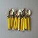 Vintage Crown Corning Flatware Mod Plastic - Yellow / Black